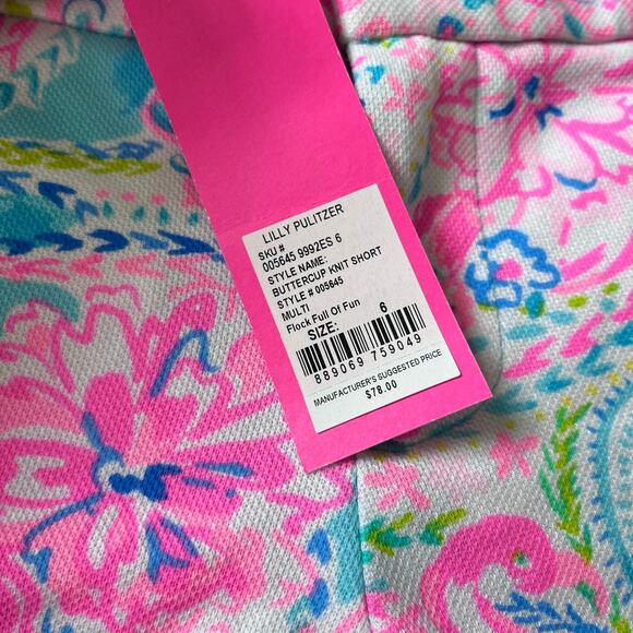 Lilly Pulitzer Buttercup Knit Short Multi Flock Full of Fun 6 NWT $78 - Picture 3 of 7